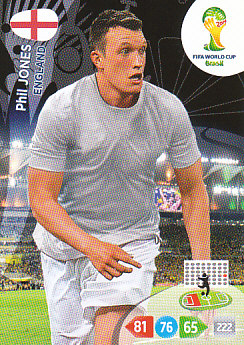 Phil Jones England Panini 2014 World Cup #131